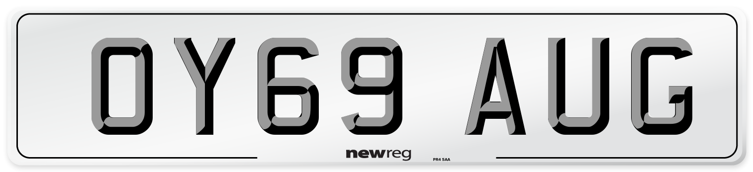 OY69 AUG Number Plate from New Reg